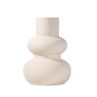 Imagem de KEG801302 Vasos para flores vaso de cerâmica padrão espiral arranjo de flores simples arranjo de flores brancas mesa peças decorativas para casa vaso decorativo para casa