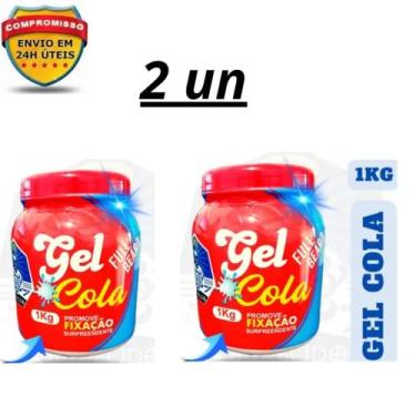 Imagem de Kit 02 Gel Cola Cabelo Modelador Fixação Surpreendente 1kg Cada - Sant