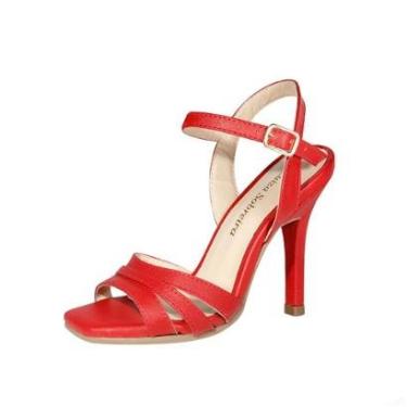 Imagem de Sandália Salto Alto Fino 12 cm Luiza Sobreira Vermelha-Feminino