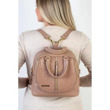 Imagem de Bolsa mochila de couro croco 3 em 1 Marina-Feminino