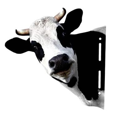 Imagem de Wswqop Escultura de Metal com Cabeças de Animais, Arte Nórdica Realista, Ideal para Decoração de Escritório, Sala de Estar E Outros Ambientes, vaca, Tamanho real