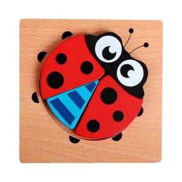 Imagem de Brinquedo Educativo Colorido De Quebra-Cabeça De Madeira Montessori Pa