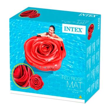 Imagem de Colchão Inflável para Piscina Rosa Vermelha - Intex