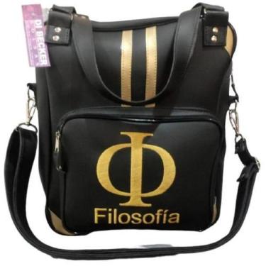 Imagem de Bolsa Feminina Preta Personalizada Filosofia - Di Becker Bolsas