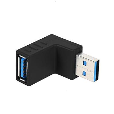 Imagem de Adaptador USB3 0 AM para AF em Ângulo Retto Forma L 90 Graus Conversor USB 3 A Macho Fêmea Plug Extensão Baixo Cabos Reduzir Estresse na Porta Evitar Dobramento do Cabo Alta 5 Gbps Contatos Dourados P
