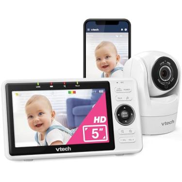 Imagem de VTech Upgraded Smart WiFi Baby Monitor VM901, 5-inch 720p Display, 1080p Camera, HD NightVision, Fully Remote Pan Tilt Zoom, 2-Way Talk, Free Smart Phone App, Works with iOS, Android