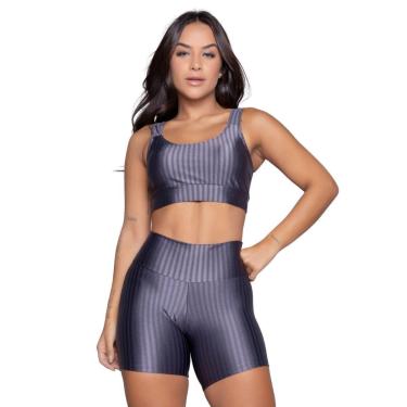 Imagem de Conjunto Top e Short New Zig 3D Bella Fiore Bojo Compressão Academia Treino Moda Fitness-Feminino