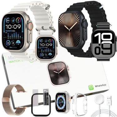 Imagem de Smartwatch Ultra Serie 10 U3W Lançamento Recebe Faz Chamadas Notificaçoes Chat Gpt AI Assistente Voz-Unissex