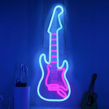 Imagem de Guitarra elétrica Neon Sign CoolGift Mart alimentada por USB regulável