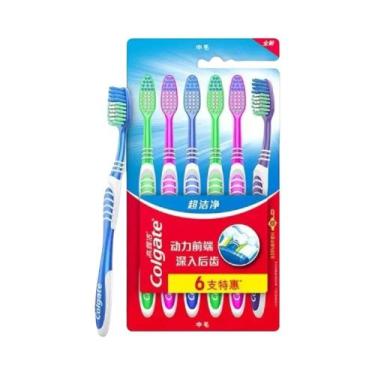 Imagem de Escova De Dentes De Cerdas Macias E Médias, Pacote Com 6 Unidades, Kit