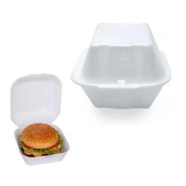 Imagem de 400 Hamburgueira De Isopor Pequena H01 Branca  1 Fardo 