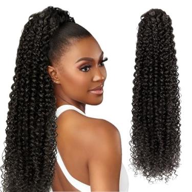 Imagem de SuCoo Extensão de rabo de cavalo com cordão para mulheres, extensão de rabo de cavalo encaracolado, cabelo sintético, ondulado, natural para uso diário (#5,8 cm, 160g)