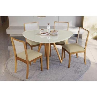 Imagem de Conjunto Sala de Jantar Duna Premium Madeira Maciça c/ Tampo Madeirado