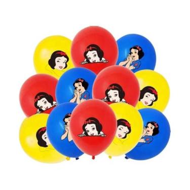 Imagem de Balões De Látex Da Princesa Branca De Neve De 12 Polegadas, 12 Peças, 