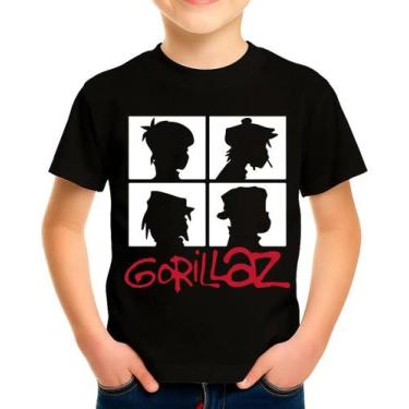 Imagem de Camiseta Camisa Infantil Juvenil Banda GorillazZ Poster Rock HipHop M1