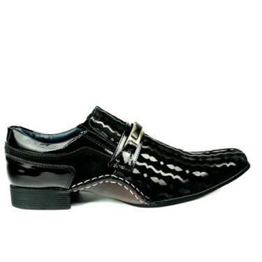 Imagem de Sapato Social Masculino em Couro Detalhes em Verniz Calvest 1930F214-P