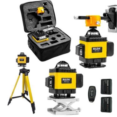 Imagem de Nível Laser 16 Linhas 4d Hilda Prof. Suporte Tripé 1,2m metal