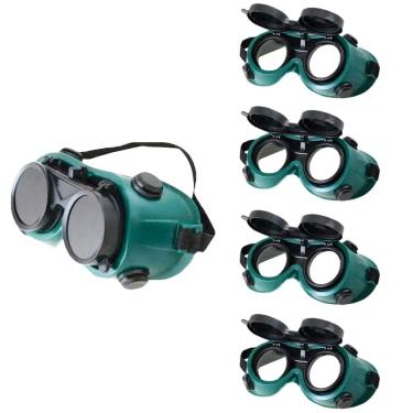 Imagem de Oculos De Solda Kit 4 Uni EPI Mascara De Protecao Articulavel Dupla Lente Soldador Com Filtro Equipamento Profissional