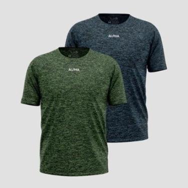 Imagem de Kit 2 Camisetas Dry Masculina Esportiva Academia Alpha Co-Masculino