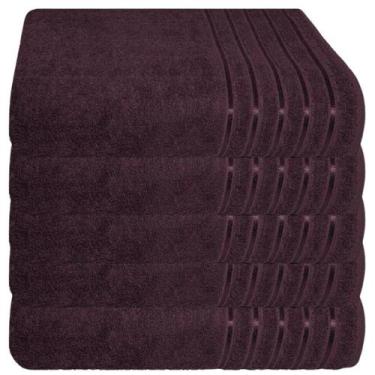 Imagem de Kit 5 toalhas banhão 100% algodão 90x150 cm teka comfort, Vinho