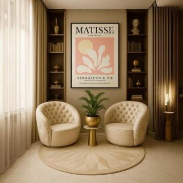 Imagem de Quadro Canvas Henri Matisse Papiers 70X50Cm Mold Branca - Quadros On-L