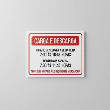 Imagem de Placa Acm Carga Descarga Horário Segunda Sexta Sábados 18X23 - Sinaliz