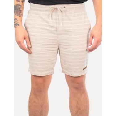 Imagem de Bermuda Calvin Klein Jeans Masculina Linen Listras Off-White-Masculino