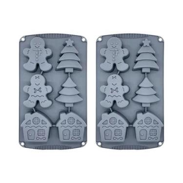 Imagem de Molde De Silicone 3D Para Bolo Em Forma De Casa De Gengibre De Natal P