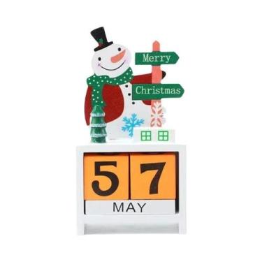 Imagem de Calendário De Madeira De Natal 73x14cm, Decorações De Mesa, Cenário De