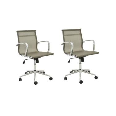 Imagem de Kit 2 Cadeiras de Escritório Diretor Esteirinha em Tela Mesh Sevilha -