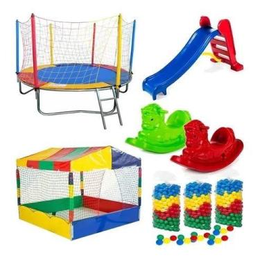 Imagem de Cama Elástica Pula Pula 2,30m Nacional + Piscina de Bolinhas Quadrada 