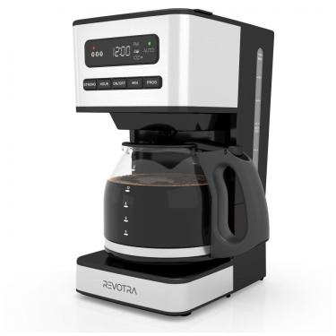 Imagem de Cafeteira Programável de 12 xícaras, Filtro de Café Drip Regular e Forte, 14 xícaras e Configuração para Café Gelado, Timer 24h, REVOTRA