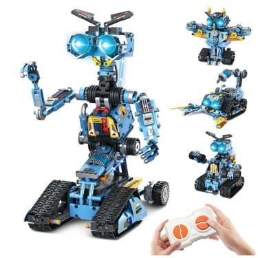 Imagem de Kit Robô STEM de Montar Controle Remoto OKKIDY Colorido 4 em 1 813 Peças Bateria Recarregável para Crianças 6+