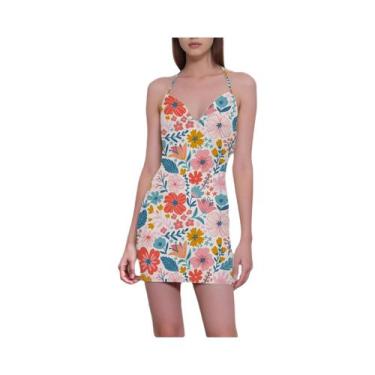 Imagem de Vestido Curto Floral Feminino Com Decote Halter Para O Verão, Sexy, Re