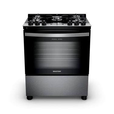 Imagem de Fogão Brastemp 5 Bocas BFS5XAR com Mesa de Vidro, Turbo Chama e Timer Bivolt - Inox