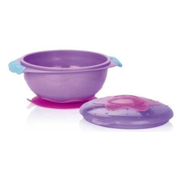 Imagem de Tigela Divertida Com Tampa E Ventosa Infantil Bebê Nûby - Nuby, Lilás