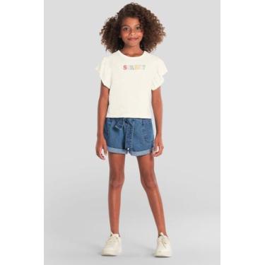 Imagem de Blusa infantil menina em malha flamê Mundi, Natural, 8