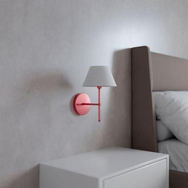 Imagem de Arandela De Parede Rose gold aluminio e bivolt com Cupula Algodao Bran