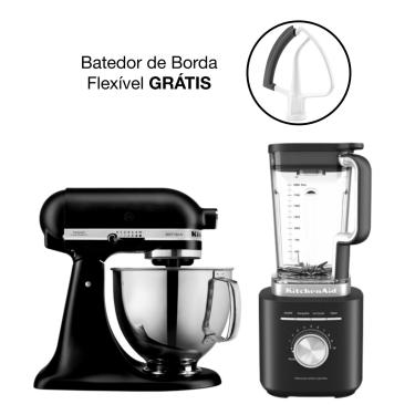 Imagem de Combo Liquidificador Pure Power 2 L - Black Matte E Batedeira Stand Mixer Artisan - Black Matte 220V