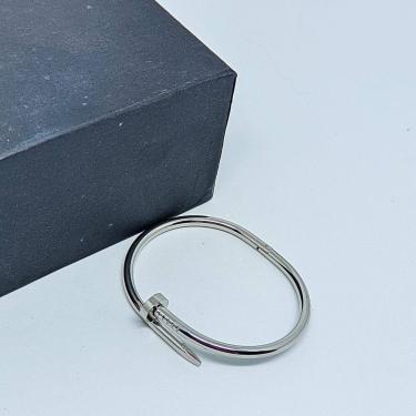 Imagem de Pulseira Bracelete Masculino e Feminino estilo Prego aço inoxidável 316L Inox Dourado Prata Acessórios Moda Elegante