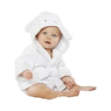 Imagem de Roupão De Banho Infantil Unissex De Algodão Com Capuz, Pijama Macio, C