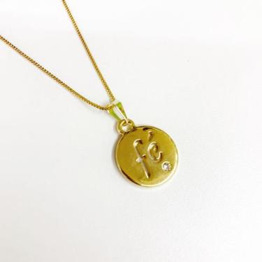 Imagem de Colar Pingente Medalha Fé com Corrente banhada a ouro 18k - Le Rouge