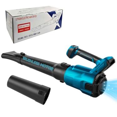 Imagem de Soprador de folhas sem fio compatível com bateria Dewalt 20v, motor sem escova, velocidade do vento de 130 mph, volume de ar de 480 cfm, ajuste de 3 velocidades, com bicos duplos para limpeza de