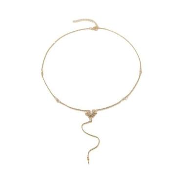 Imagem de Colar Com Pingente Em Y Com Camadas De Ouro E Zircônias Para Mulheres,