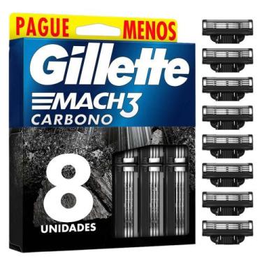 Imagem de Carga para Aparelho de Barbear Gillette Mach3 Carbono 8 Unidades, 8
