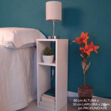 Imagem de Mesa De Cabeceira Pequena 20x20x60cm Branco Quarto Sala - jhas mdf 