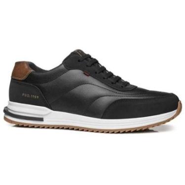 Imagem de Tênis Casual Masculino Microfibra Preto Pegada 171608-02-Masculino