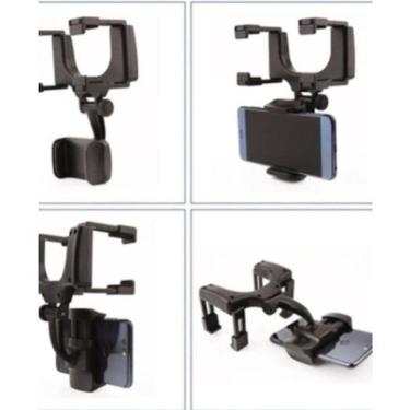 Imagem de Suporte Universal para Telefone em Espelho Retrovisor para Carro Compatível com Diversos Veículos Ajustável e Compacto