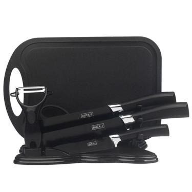 Imagem de Conjunto de Facas de Chef 7 Peças em Aço Inoxidável com Lâminas Afiadas a 60° e Design Ergonômico