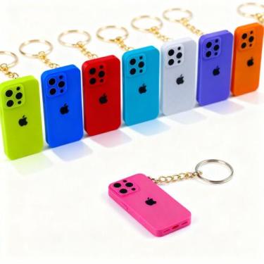 Imagem de Chaveiros Mini iPhone 16  Miniatura Estilosa para Bolsas e Chaves , At